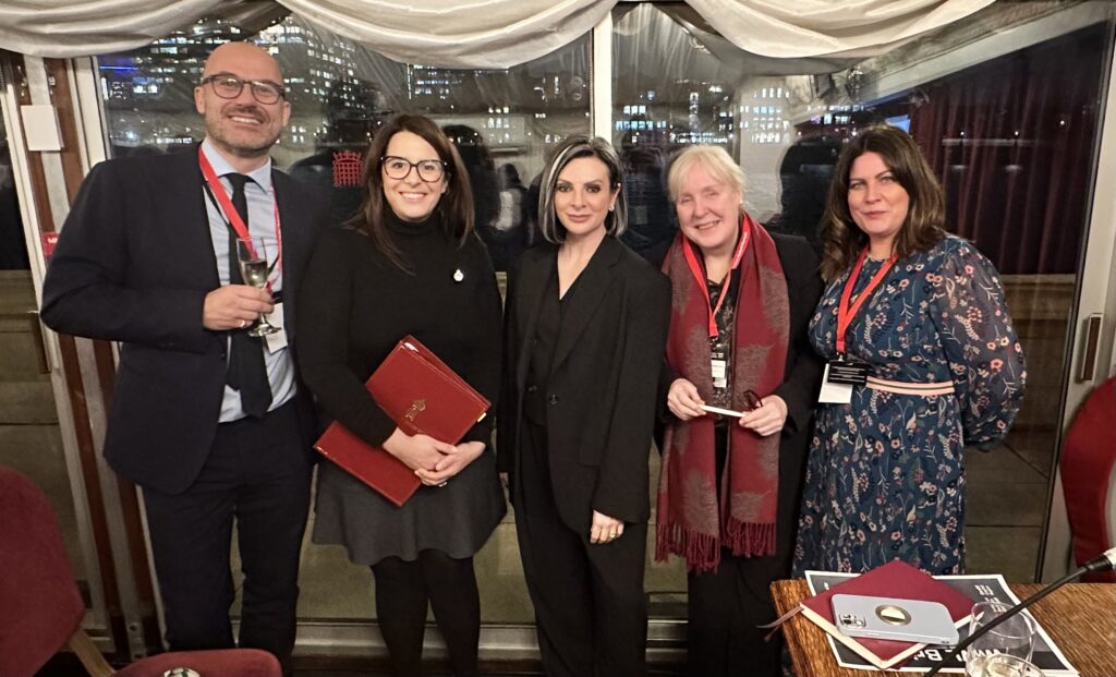 L-R George Richards, CBRE, Wales Office Minister Fay Jones, Lucy Cohen, Mazuma, Cllr Mary Ann Brocklesby, Monmouthshire County Council, Kellie Beirne, CCR