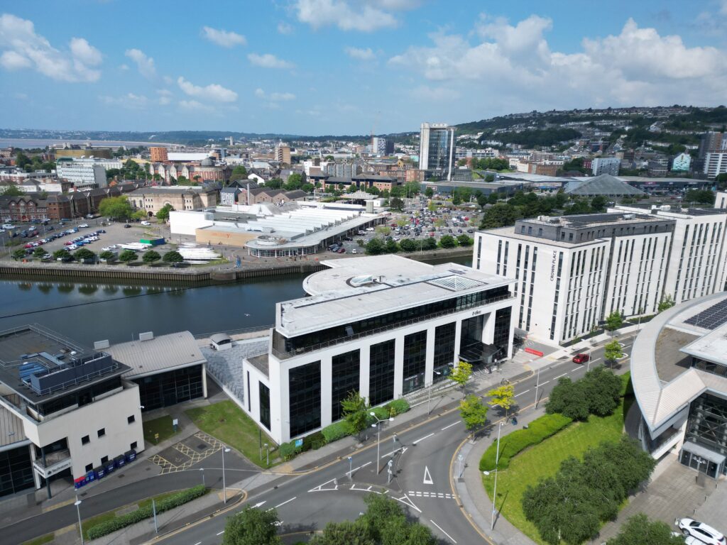 Bird's eye view of Acuity's new office.